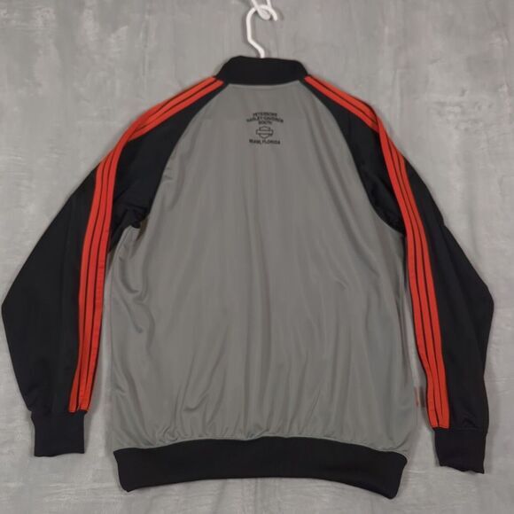 Harley Davidson‎ Track Jacket Mens Large Gray 3 Stripes Raglan Sleeve Full Zip - Picture 2 of 13